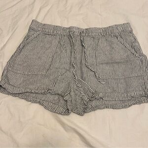 J. Crew Black and White Striped Women's Cargo Shorts